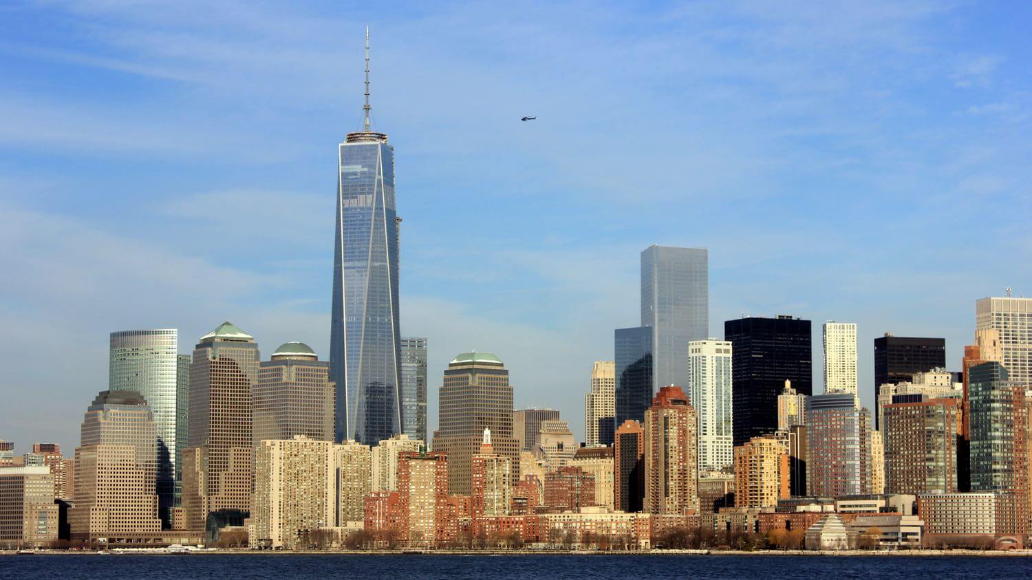 New York City skyline with One World Trade Center &mdash; EMF radiation testing and shielding help for NYC homes and apartments