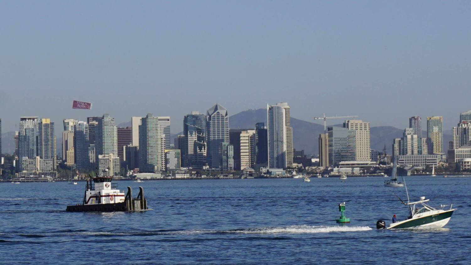 Downtown San Diego, California skyline and bay by day &mdash; EMF radiation testing and shielding help for San Diego homes