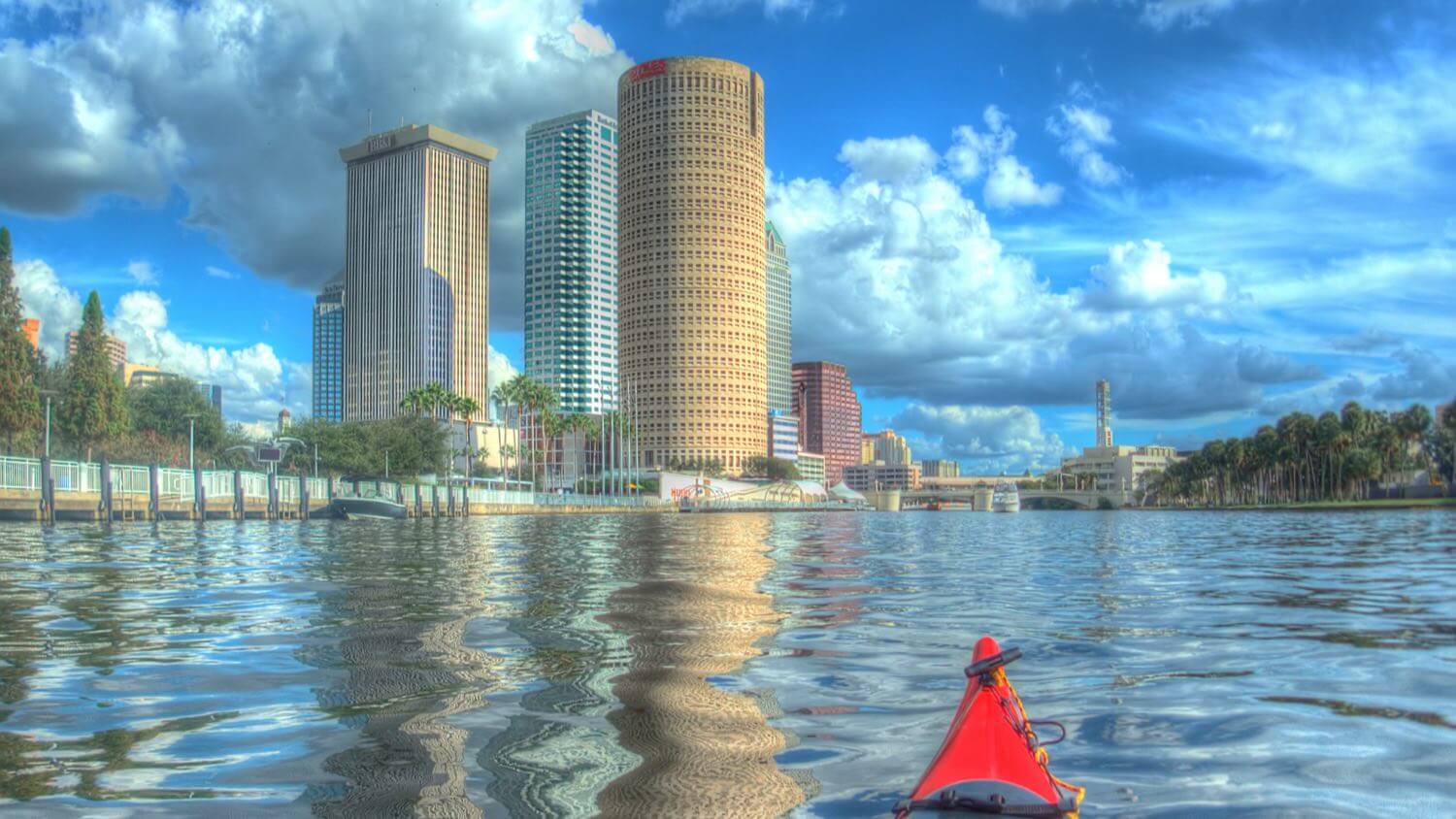 Downtown Tampa, Florida skyline along the Hillsborough River — EMF radiation testing and shielding help for Tampa homes