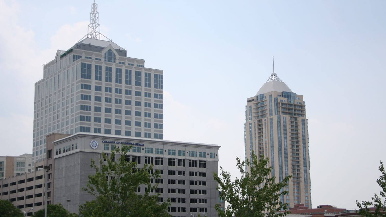 The Town Center high-rise towers of Virginia Beach, Virginia &mdash; EMF radiation testing and shielding help for Virginia Beach homes